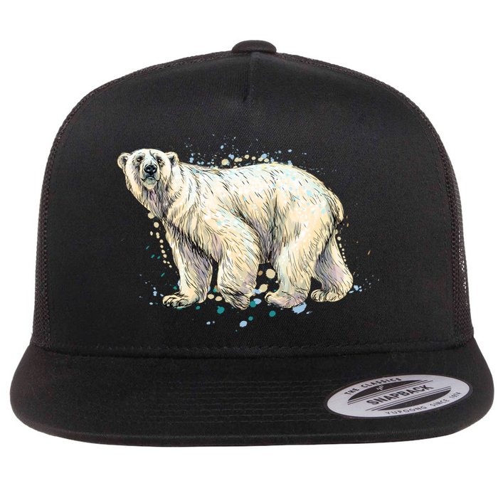 Abstract Polar Bear From A Splash Flatbill Hat