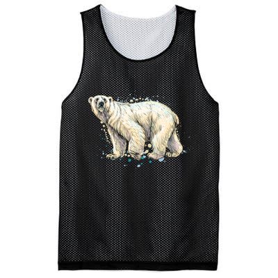 Abstract Polar Bear From A Splash Mesh Reversible Basketball Jersey Tank