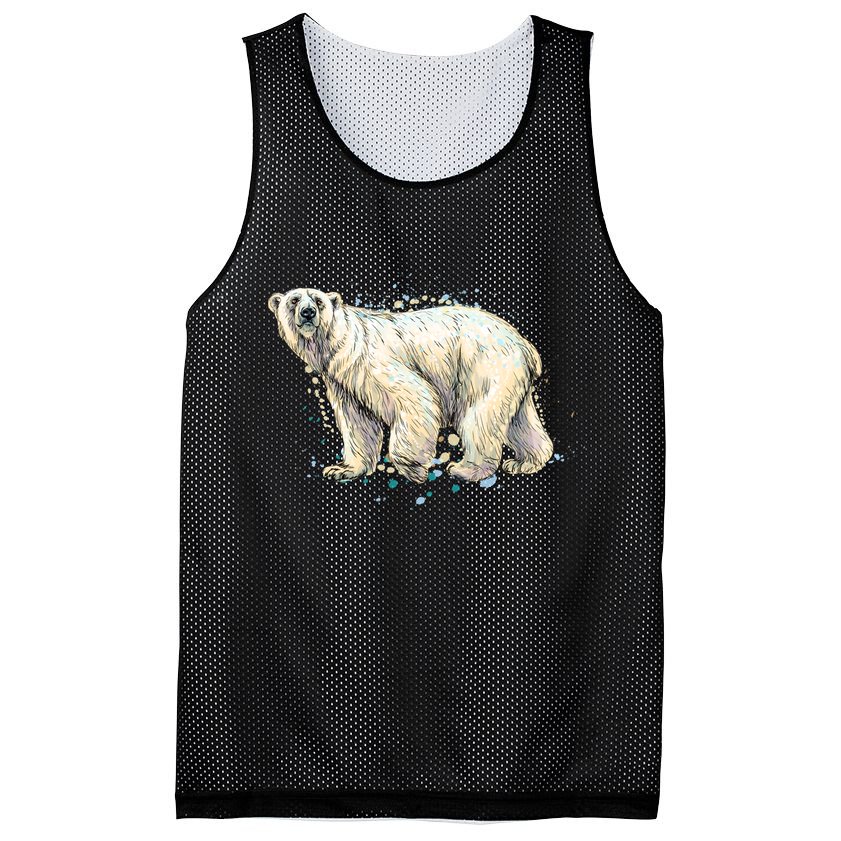 Abstract Polar Bear From A Splash Mesh Reversible Basketball Jersey Tank