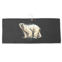 Abstract Polar Bear From A Splash Large Microfiber Waffle Golf Towel