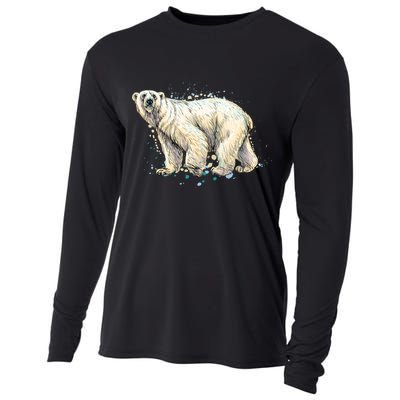 Abstract Polar Bear From A Splash Cooling Performance Long Sleeve Crew