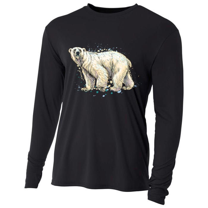 Abstract Polar Bear From A Splash Cooling Performance Long Sleeve Crew