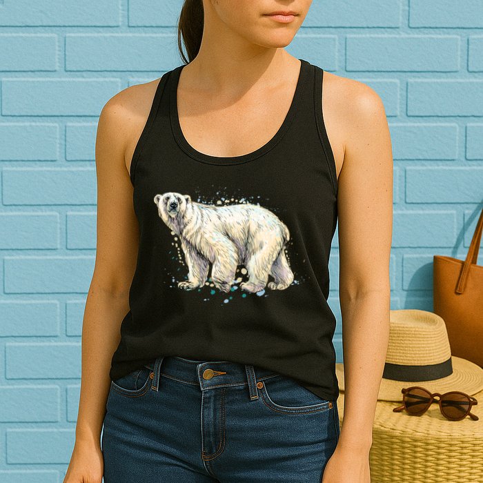 Abstract Polar Bear From A Splash Womens Tank Top