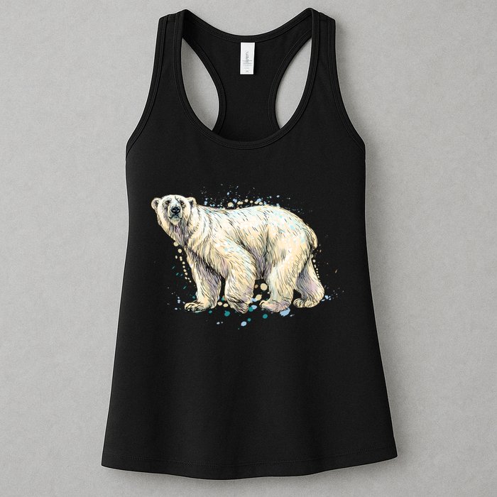 Abstract Polar Bear From A Splash Womens Tank Top