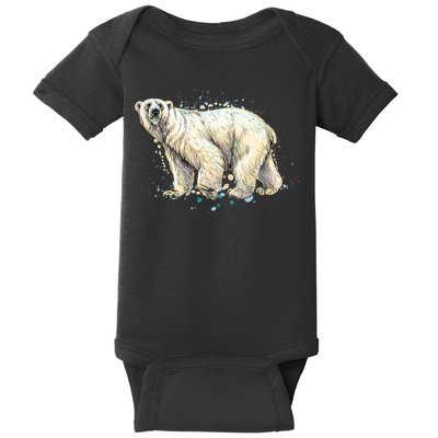 Abstract Polar Bear From A Splash Baby Bodysuit