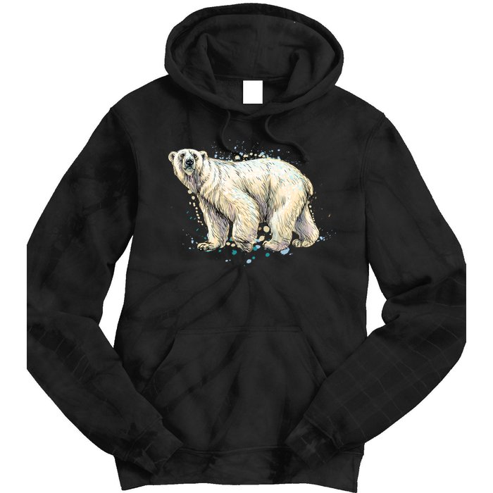 Abstract Polar Bear From A Splash Tie Dye Hoodie