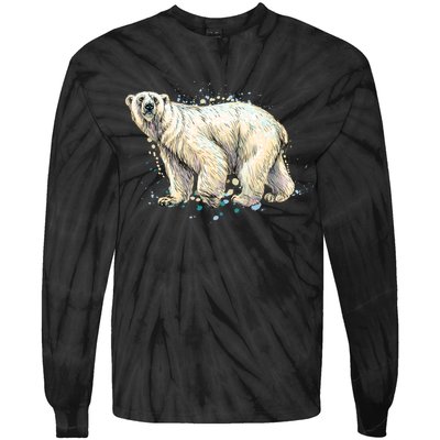 Abstract Polar Bear From A Splash Tie-Dye Long Sleeve Shirt