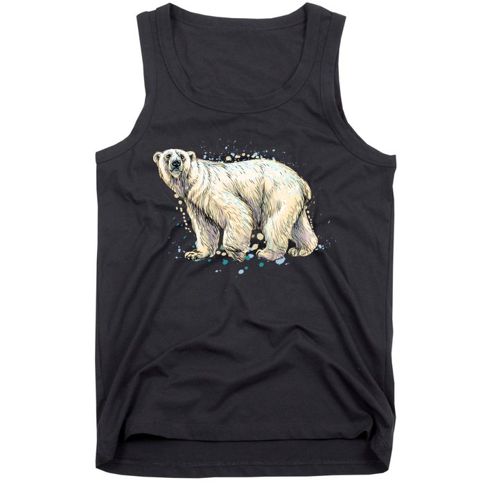 Abstract Polar Bear From A Splash Tank Top