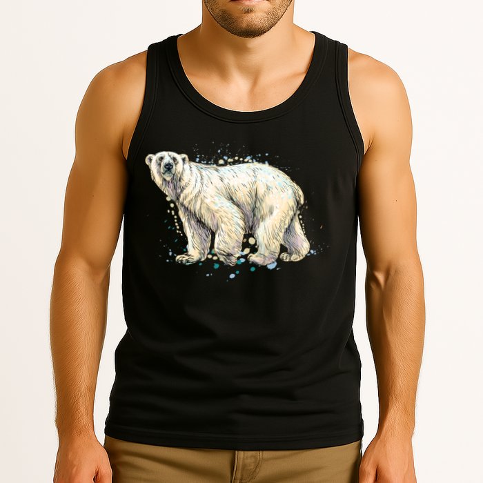 Abstract Polar Bear From A Splash Tank Top