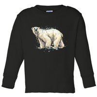 Abstract Polar Bear From A Splash Toddler Long Sleeve Shirt