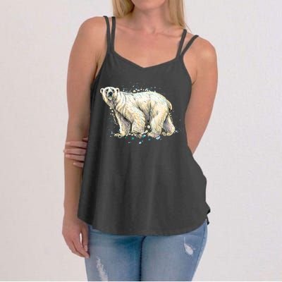 Abstract Polar Bear From A Splash Women's Strappy Tank
