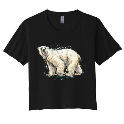 Abstract Polar Bear From A Splash Crop Top