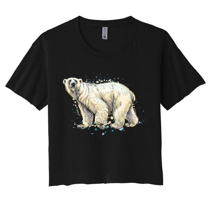 Abstract Polar Bear From A Splash Crop Top