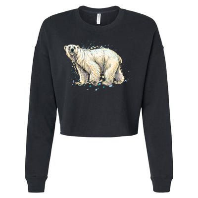 Abstract Polar Bear From A Splash Cropped Pullover Crew
