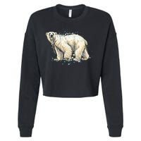 Abstract Polar Bear From A Splash Cropped Pullover Crew
