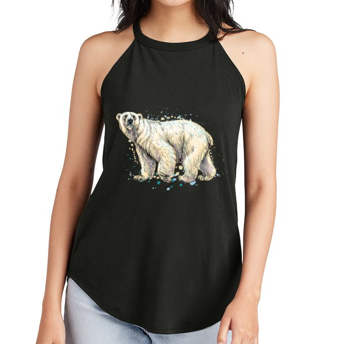 Abstract Polar Bear From A Splash Women's Perfect Tri Rocker Tank