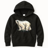 Abstract Polar Bear From A Splash Kids Hoodie