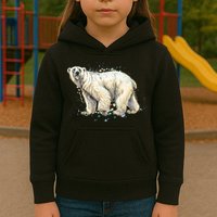 Abstract Polar Bear From A Splash Kids Hoodie