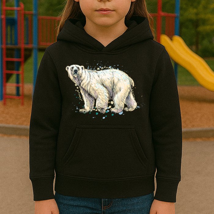 Abstract Polar Bear From A Splash Kids Hoodie