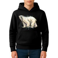 Abstract Polar Bear From A Splash Kids Hoodie