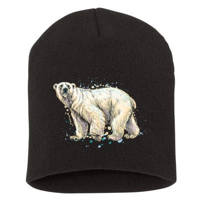 Abstract Polar Bear From A Splash Short Acrylic Beanie