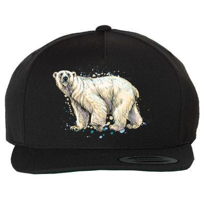 Abstract Polar Bear From A Splash Wool Snapback Cap