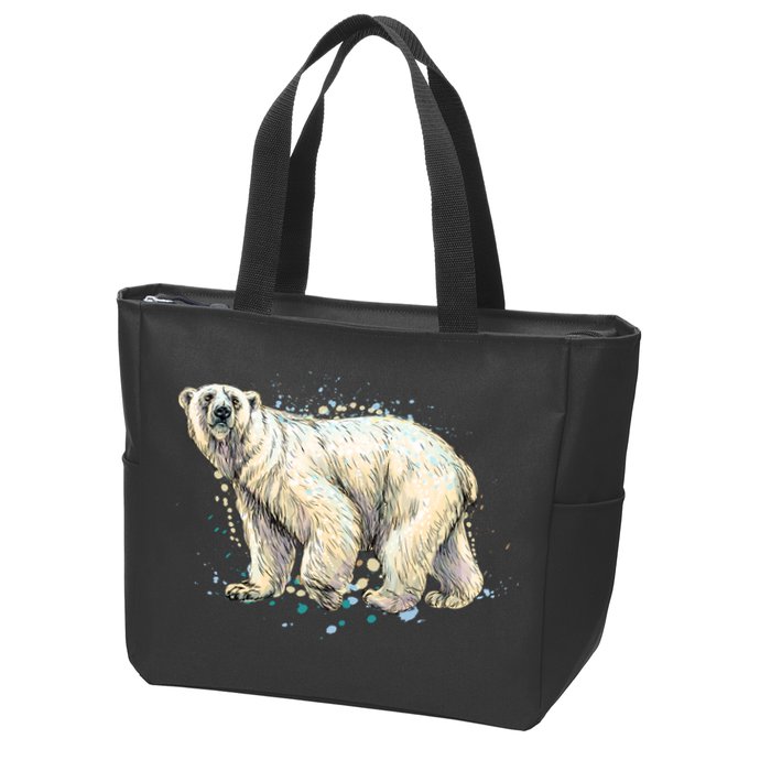 Abstract Polar Bear From A Splash Zip Tote Bag