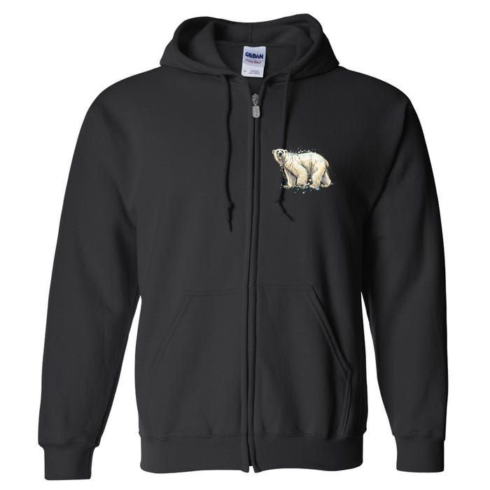 Abstract Polar Bear From A Splash Full Zip Hoodie