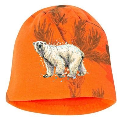 Abstract Polar Bear From A Splash Kati - Camo Knit Beanie