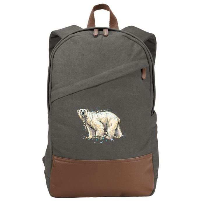 Abstract Polar Bear From A Splash Cotton Canvas Backpack