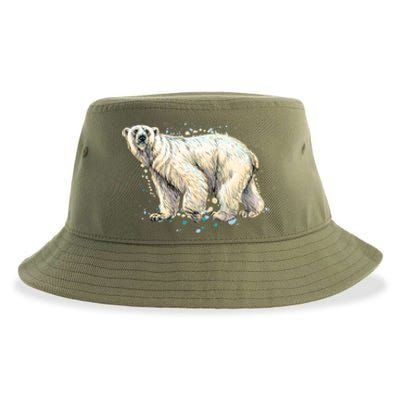 Abstract Polar Bear From A Splash Sustainable Bucket Hat