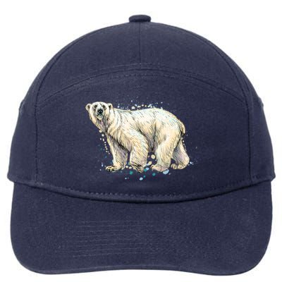 Abstract Polar Bear From A Splash 7-Panel Snapback Hat