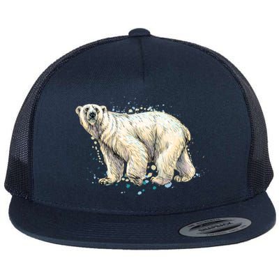 Abstract Polar Bear From A Splash Flat Bill Trucker Hat