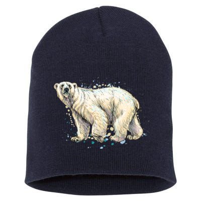 Abstract Polar Bear From A Splash Short Acrylic Beanie