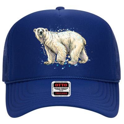 Abstract Polar Bear From A Splash High Crown Mesh Back Trucker Hat