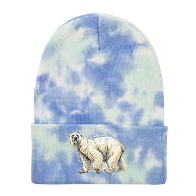 Abstract Polar Bear From A Splash Tie Dye 12in Knit Beanie