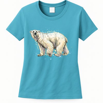 Abstract Polar Bear From A Splash Womens T-Shirt
