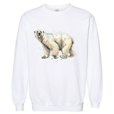 Abstract Polar Bear From A Splash Garment-Dyed Sweatshirt