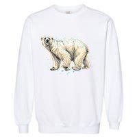 Abstract Polar Bear From A Splash Garment-Dyed Sweatshirt