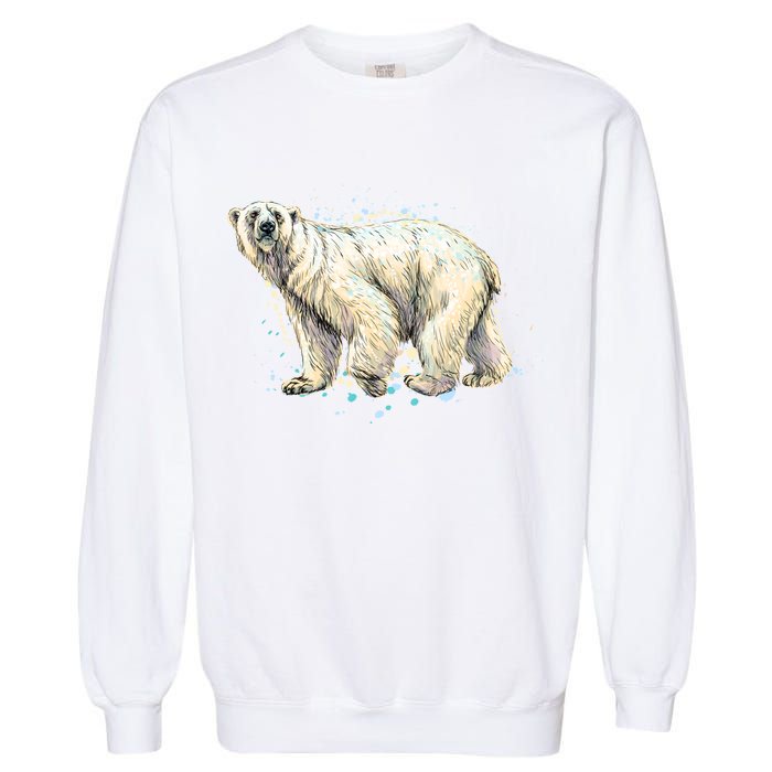 Abstract Polar Bear From A Splash Garment-Dyed Sweatshirt