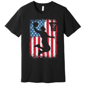 American Patriotic Basketball 4th Of July US Flag Men Premium T-Shirt