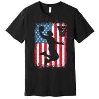 American Patriotic Basketball 4th Of July US Flag Men Premium T-Shirt