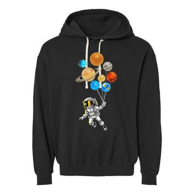 Astronaut Planet Balloons Super Gift For Space Space Garment-Dyed Fleece Hoodie