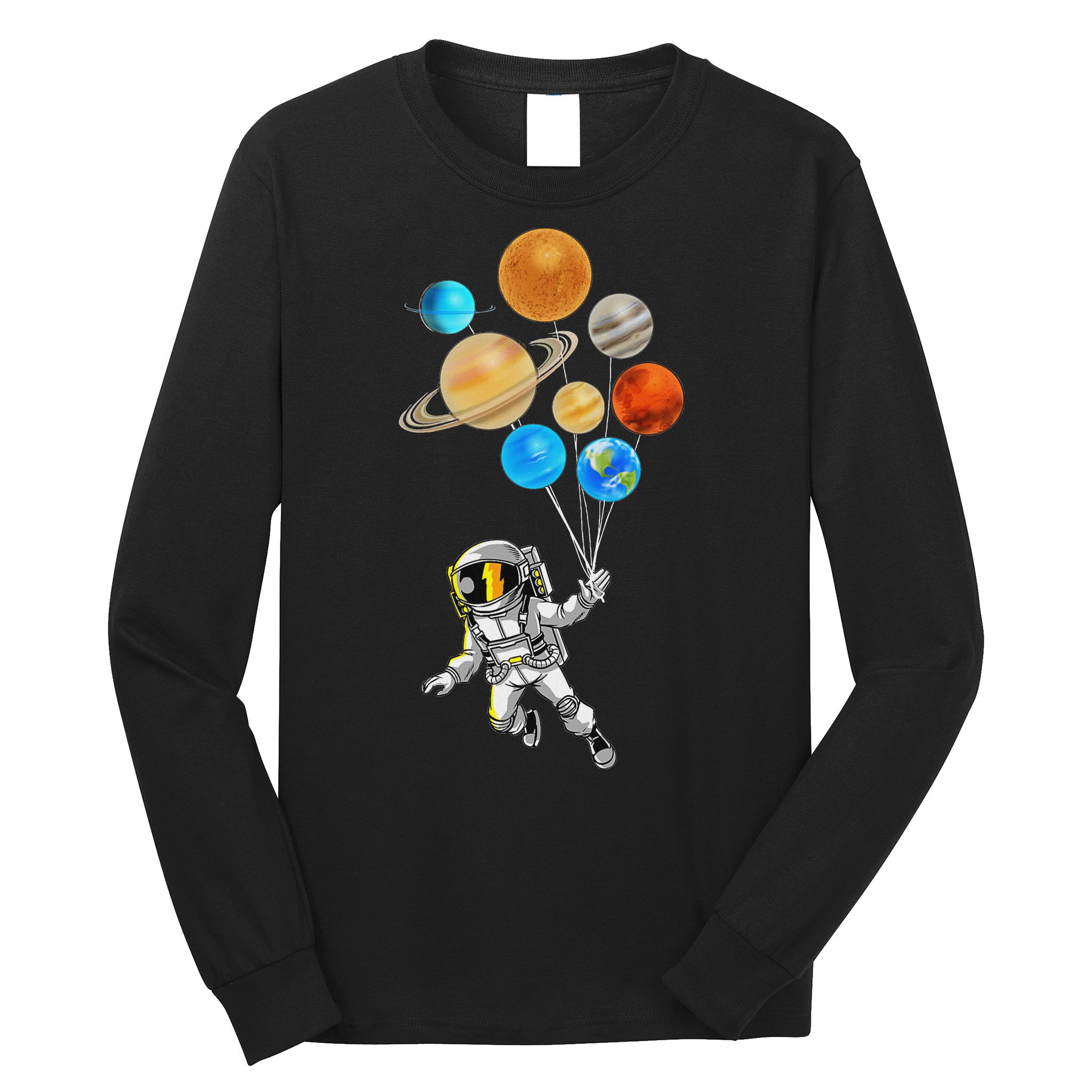 Astronaut Planet Balloons Super Gift For Space Space Long Sleeve Shirt