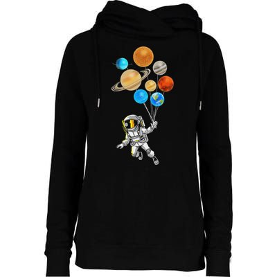 Astronaut Planet Balloons Super Gift For Space Space Womens Funnel Neck Pullover Hood