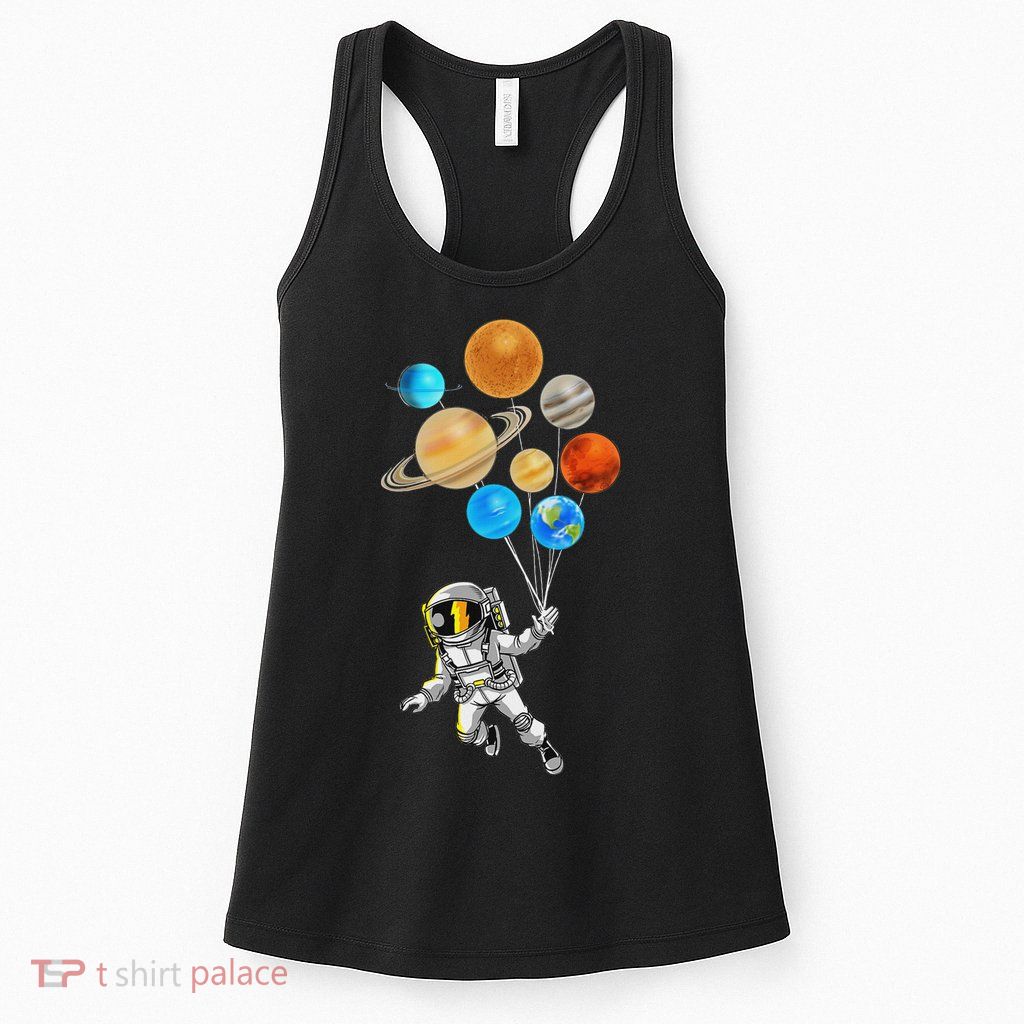 Astronaut Planet Balloons Super Gift For Space Space Womens Tank Top
