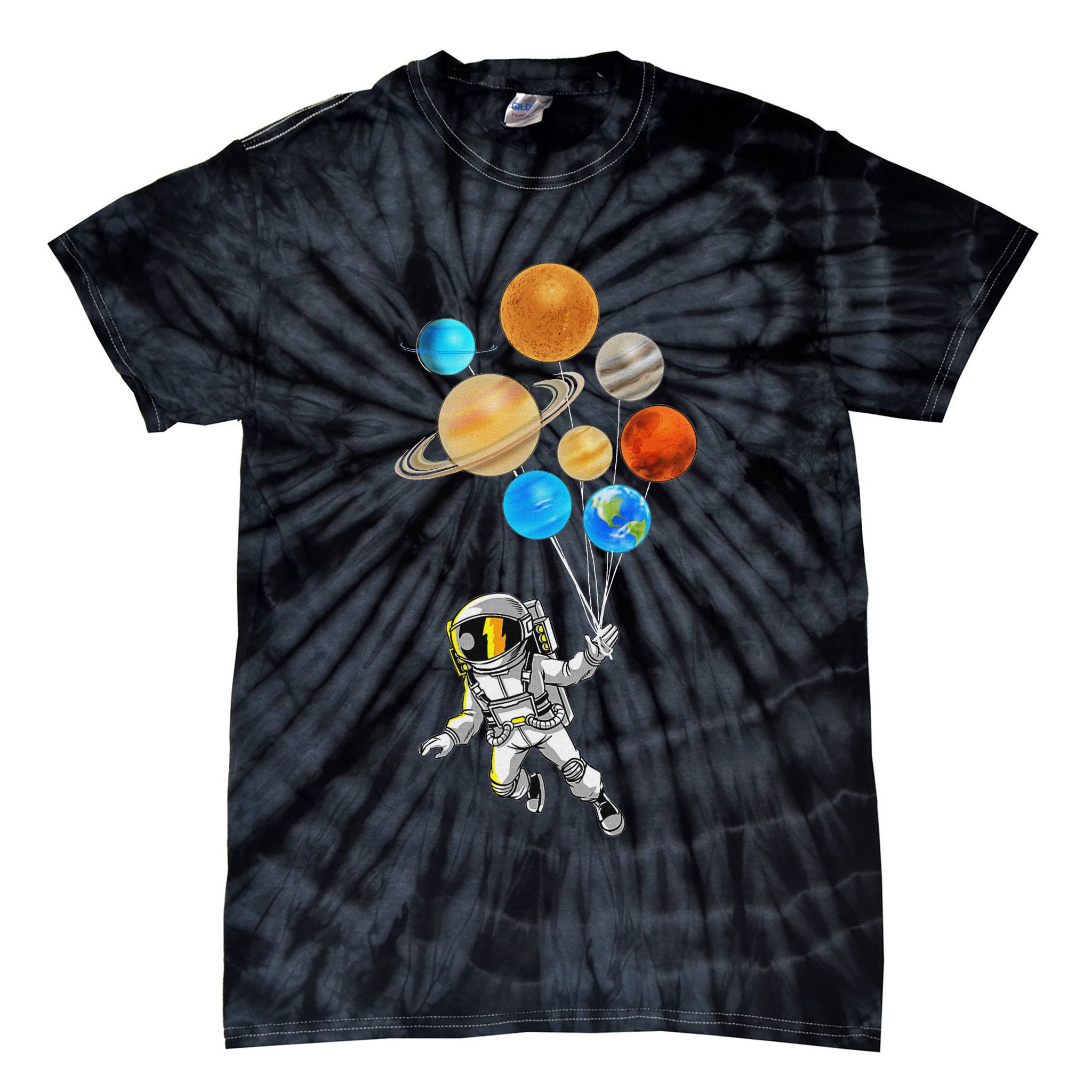 Astronaut Planet Balloons Super Gift For Space Space Tie-Dye T-Shirt