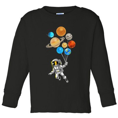 Astronaut Planet Balloons Super Gift For Space Space Toddler Long Sleeve Shirt