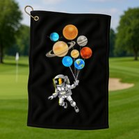 Astronaut Planet Balloons Super Gift For Space Space Golf Towel