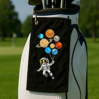 Astronaut Planet Balloons Super Gift For Space Space Golf Towel